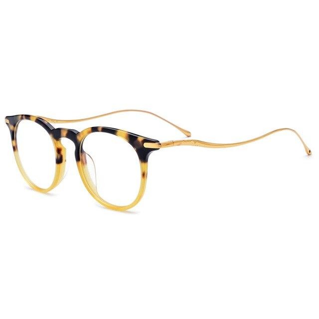DOFTA B Titanium Acetate Optical Glasses Frame Men Vintage Prescription Eyeglasses New Women Round Myopia Spectacle Eyewear 7041